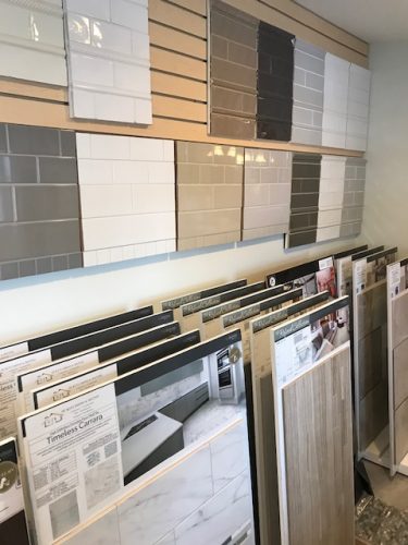 tile samples at se kitchen and baths showroom